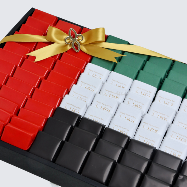 Corporate customized national day designed premium chocolate large leather tray