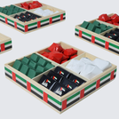 National day designed premium chocolate sectioned wood tray