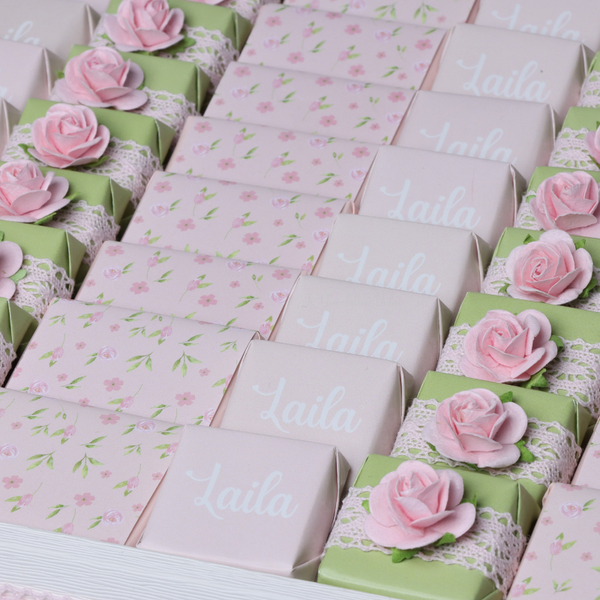 Baby girl personalized chocolate leather tray