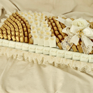 Bridal personalized & ring decorated chocolate leather tray