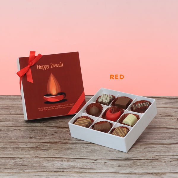 Happy Diwali candle designed premium chocolate 9P hard box