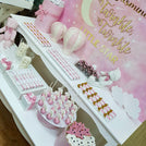 Hot air balloon stars chocolate baby girl wood stand