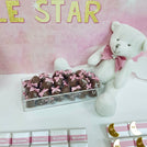 Hot air balloon stars chocolate baby girl wood stand