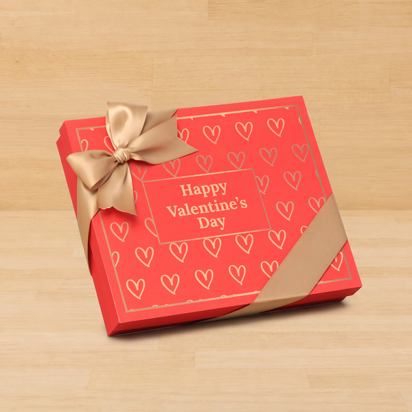 Happy Valentine's Day outline heart designed 20P premium chocolate gift box