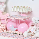 Baby girl personalized and decorated chocolate stand tray