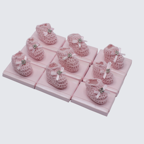 Set of 20 Crochet bootie decorated lo...