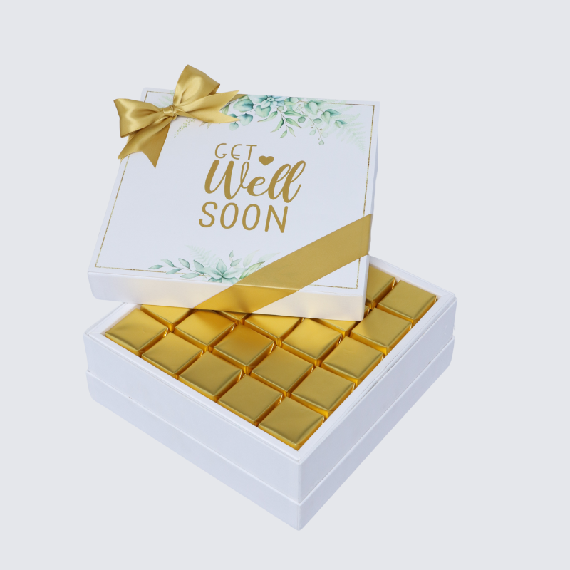 "Get well soon" eucalyptus designed premium chocolate hard box