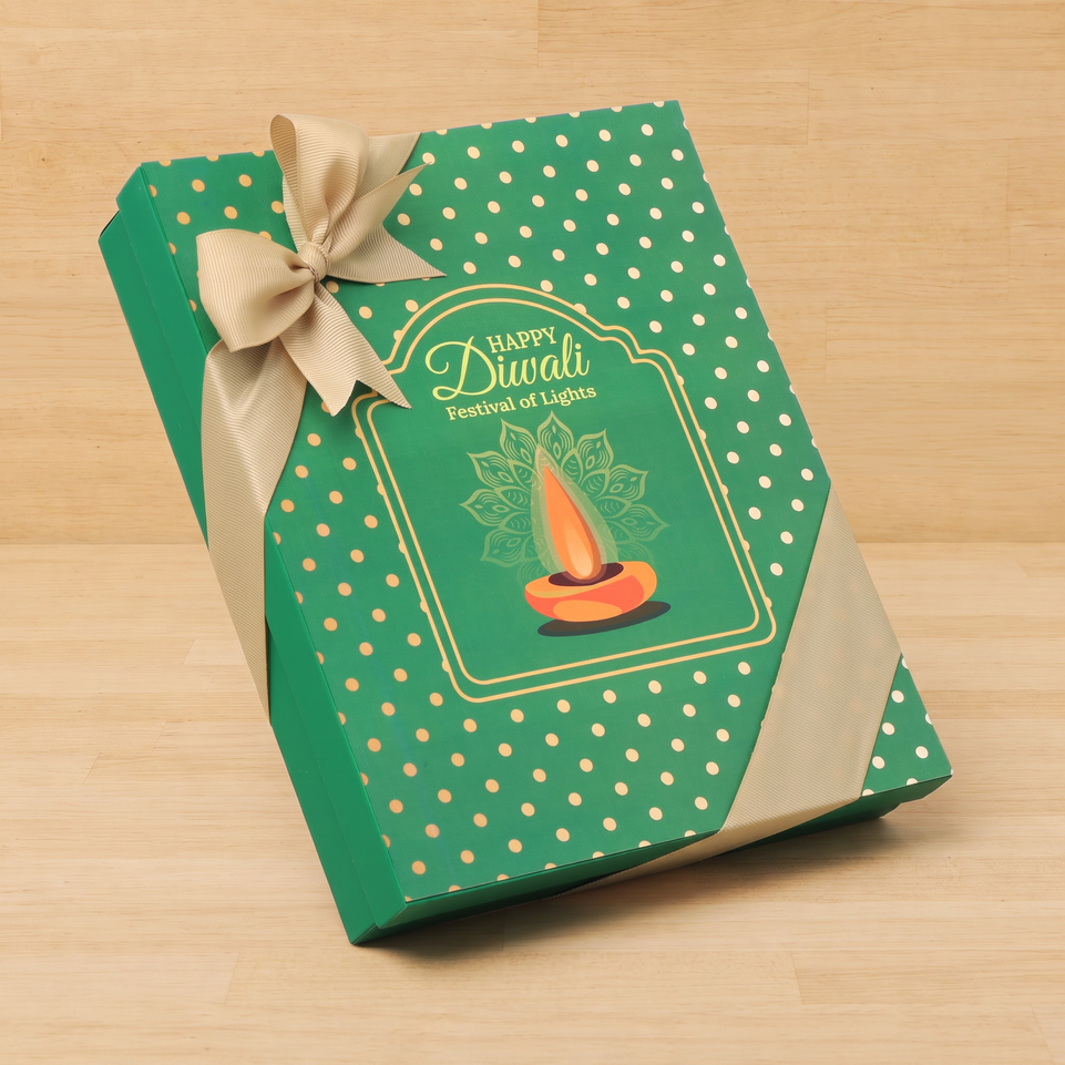 Happy Diwali festival of lights designed premium chocolate 20P black hard box