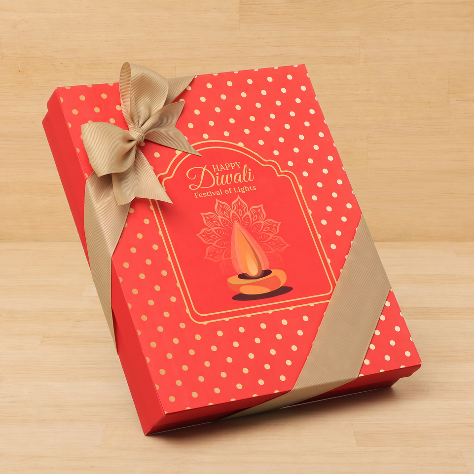 Happy Diwali festival of lights designed premium chocolate 20P black hard box
