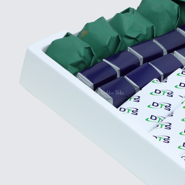 Corporate branded chocolate large leather tray