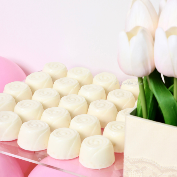 Baby girl personalized and decorated chocolate stand tray