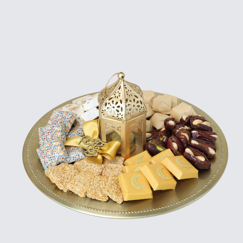 RAMADAN DECORATED CHOCOLATE & SWEETS METALLIC TRAY