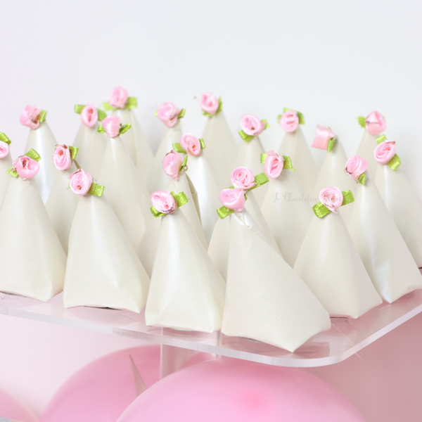 Baby girl personalized and decorated chocolate stand tray