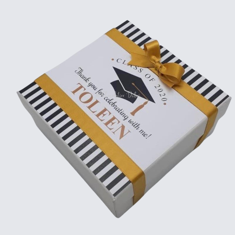 Luxury graduation personalized chocolate hard box