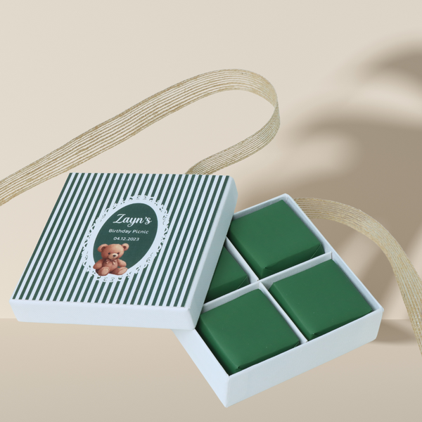 Set of 20 boxes baby boy teddy theme chocolate hard box