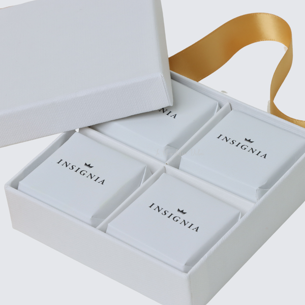 Corporate branded premium chocolate 4-piece hard box