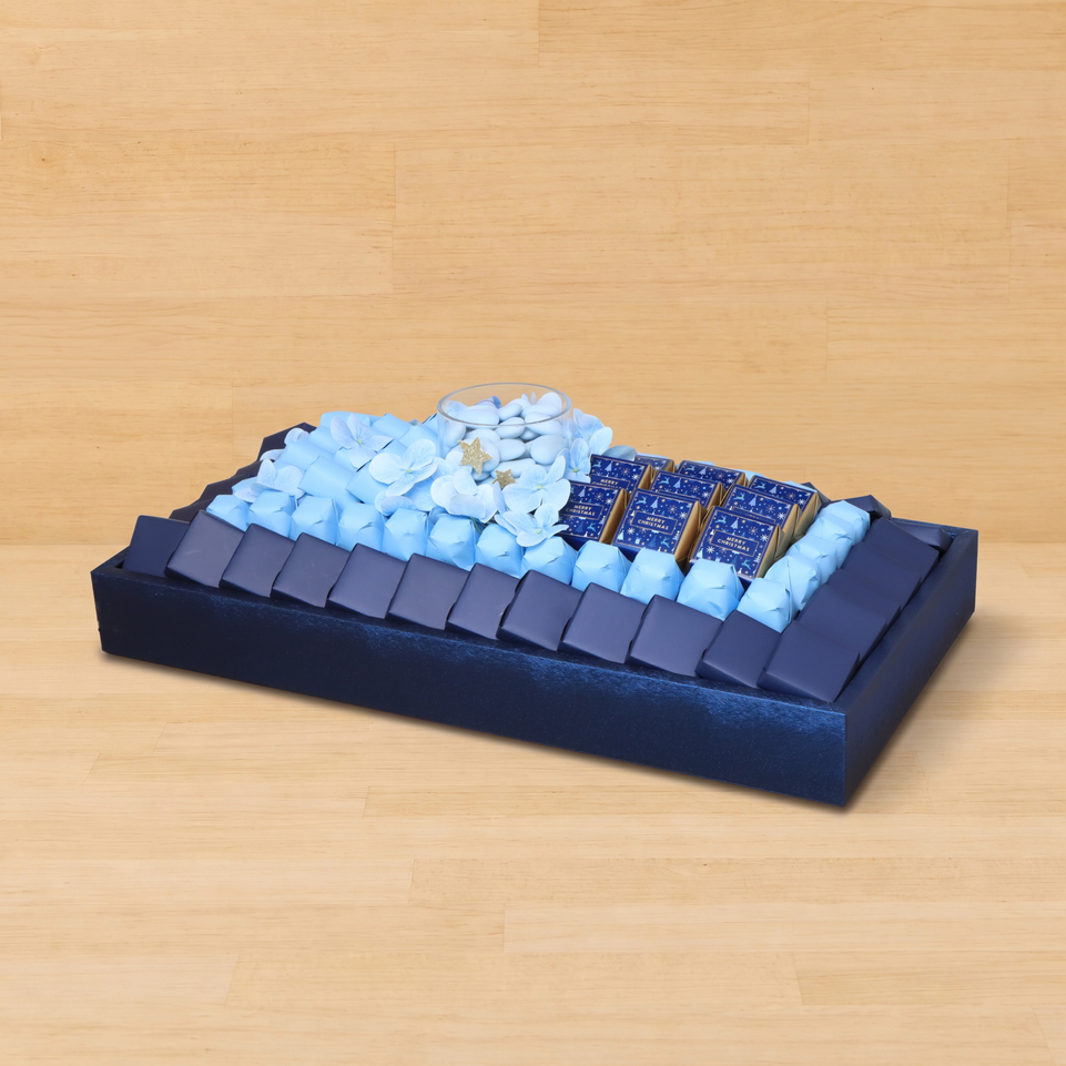 Merry Christmas decorated chocolate medium leather tray