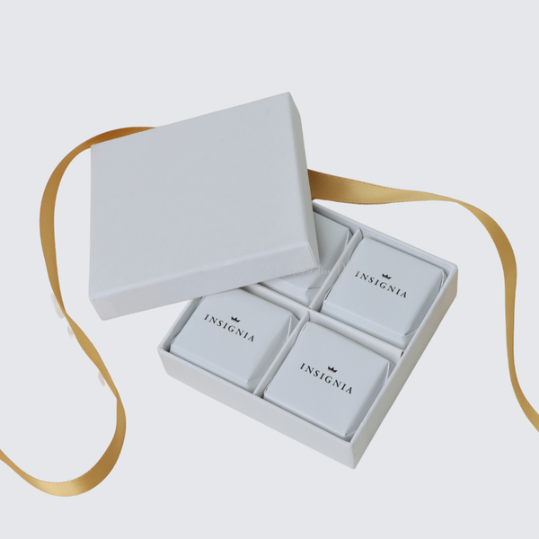 Corporate branded premium chocolate 4-piece hard box