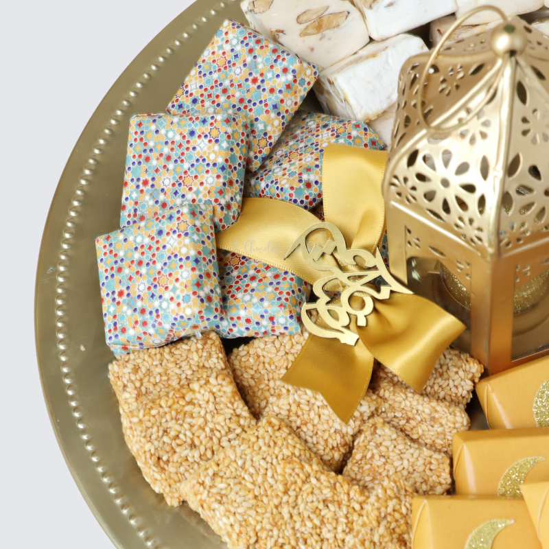 RAMADAN DECORATED CHOCOLATE & SWEETS METALLIC TRAY