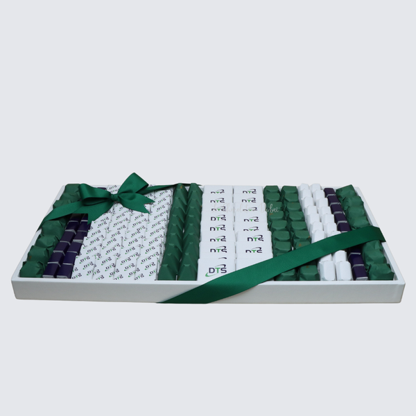 Corporate branded chocolate large leather tray