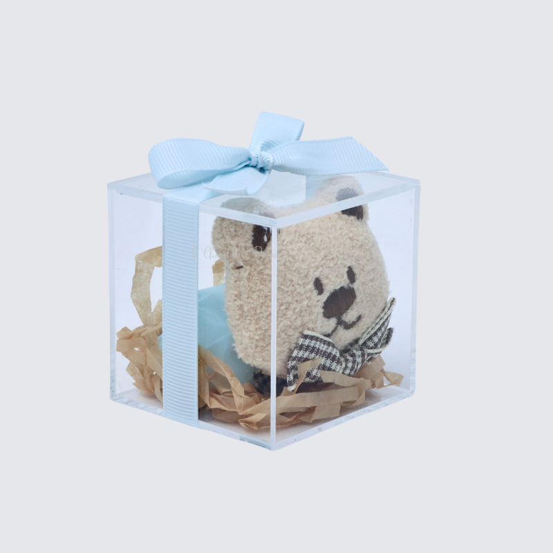 BABY BOY TEDDY TOY CHOCOLATE ACRYLIC BOX