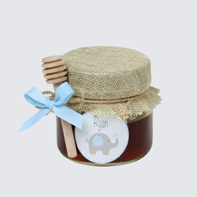 BABY BOY ELEPHANT THEME DECORATED HONEY JAR