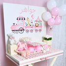 Baby girl personalized and decorated chocolate stand tray