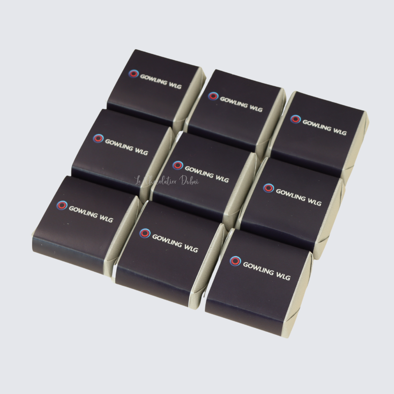 Branded corporate black grey design chocolate