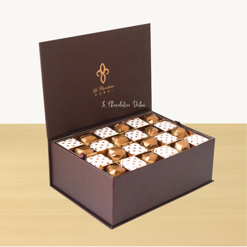 Luxury Gold stars designed premium chocolate magnetic hard box