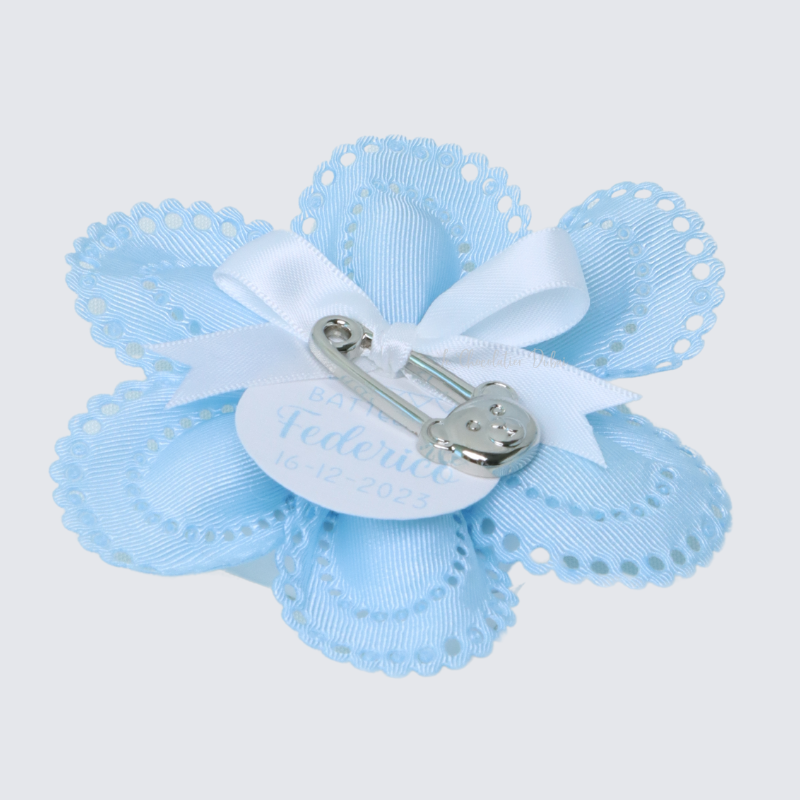 Baby boy flower petals almond dragees giveaway