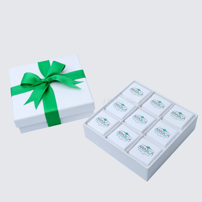 CORPORATE BRANDED 9-PIECE CHOCOLATE HARD BOX