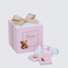 Set of 20 Baby girl announcement chocolate soft cube box