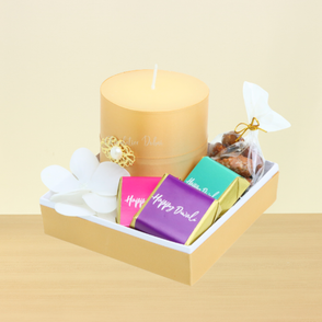Decorated diwali candle & chocolate h...