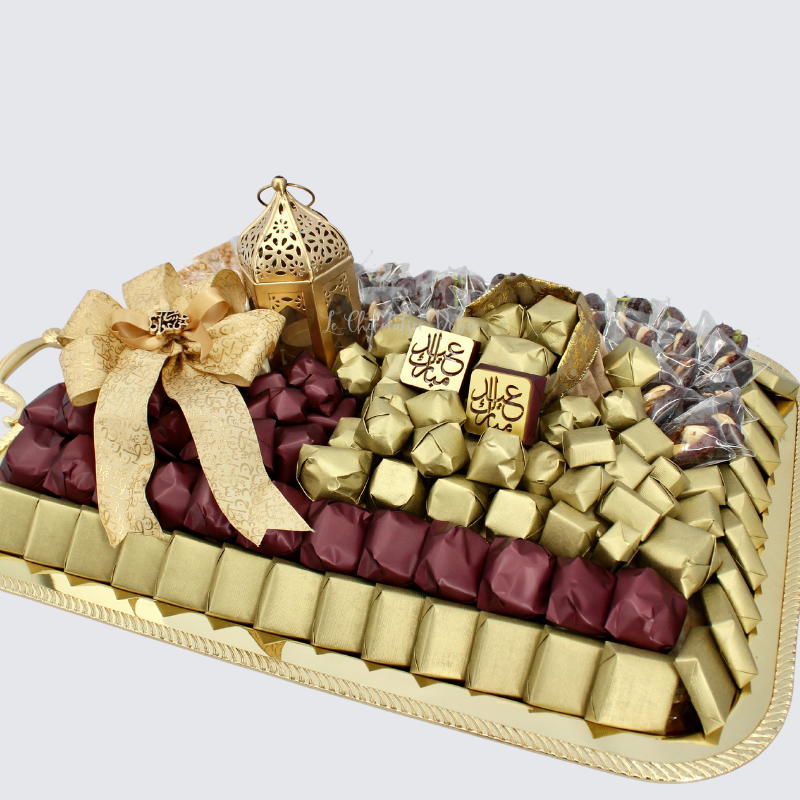 Ramadan eid chocolate & sweets metallic tray