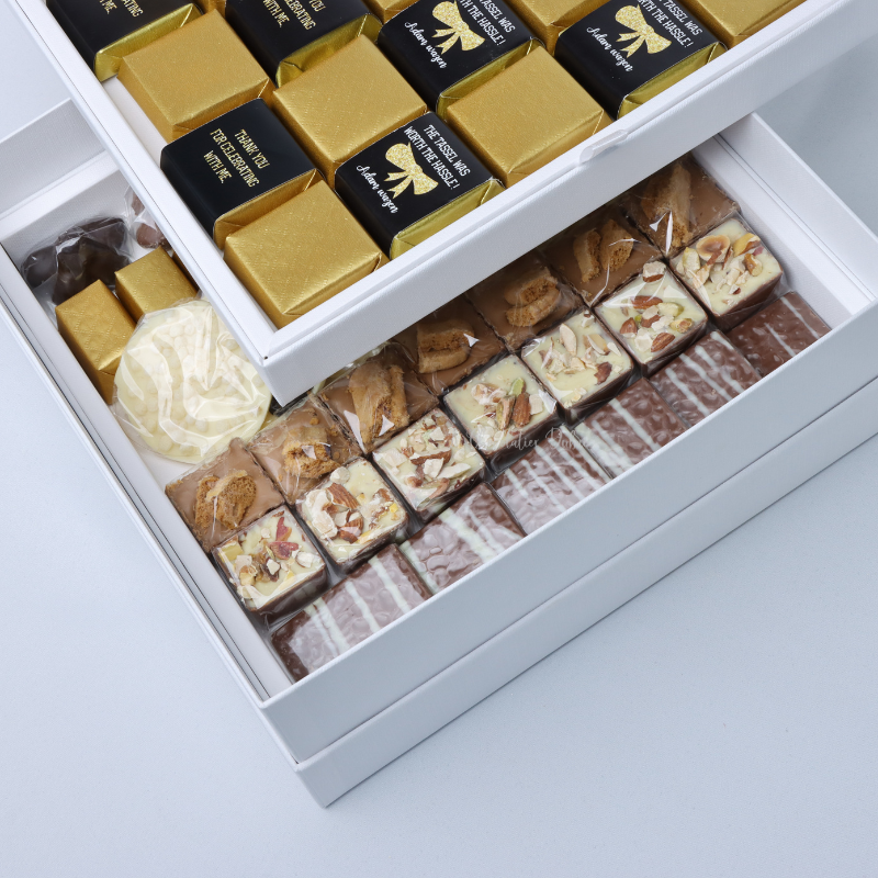 Luxury graduation 2-layer personalized chocolate hard box