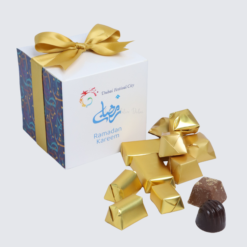 Corporate ramadan kareem chocolate soft cube box