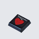 Happy valentines glittery heart decorated chocolate