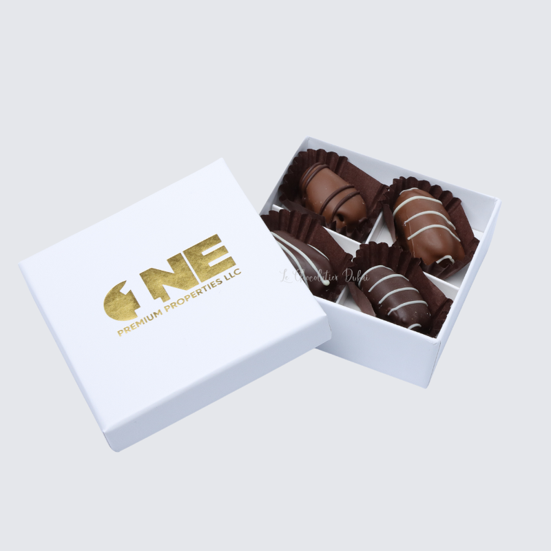 CORPORATE CHOCOLATE COATED DATES PRINTED HARD BOX