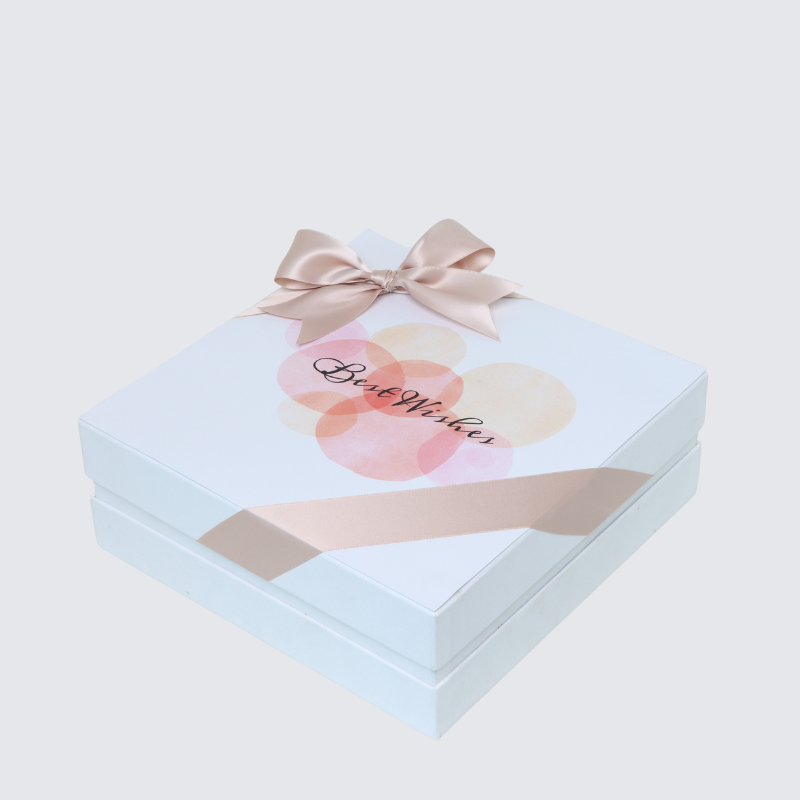 "BEST WISHES" CIRCLE DESIGNED PREMIUM CHOCOLATE HARD BOX