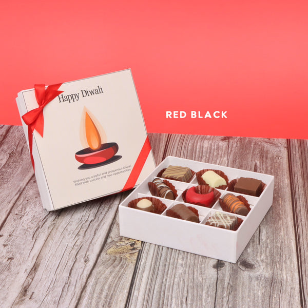 Happy Diwali candle designed premium chocolate 9P hard box
