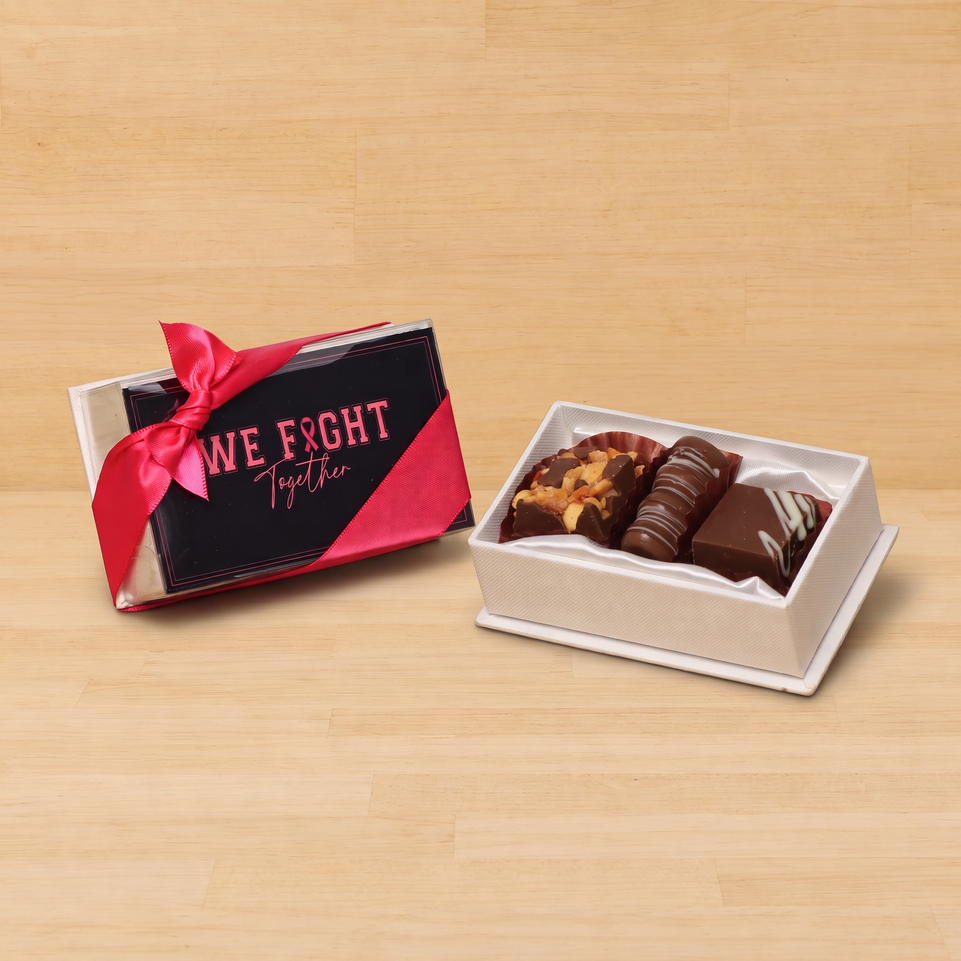 Set of 20 We fight together designed chocolate view top box