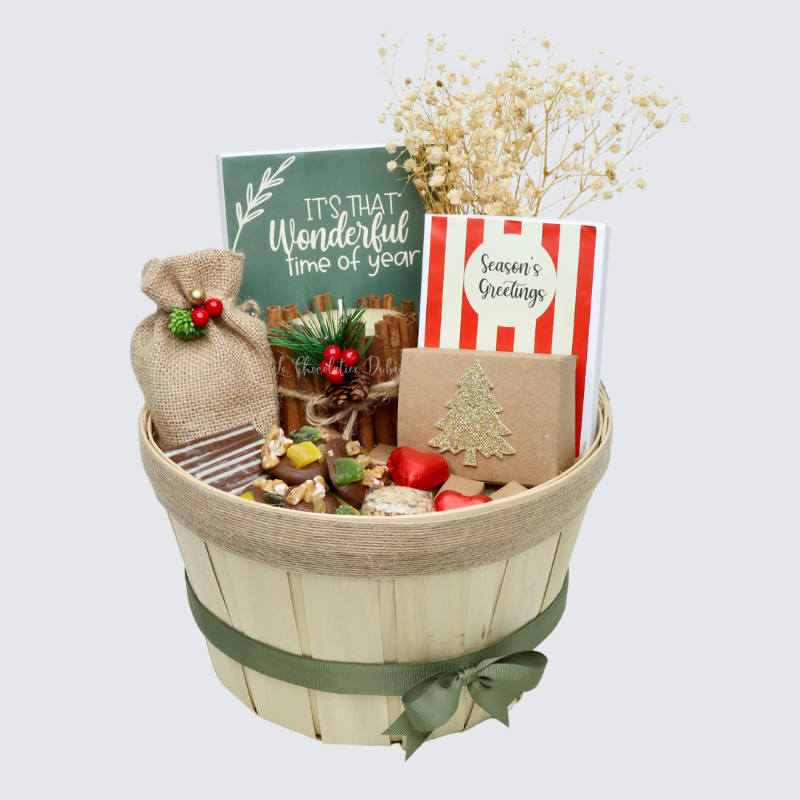 Christmas decorated chocolate & sweets hamper