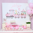 Baby girl personalized and decorated chocolate stand tray