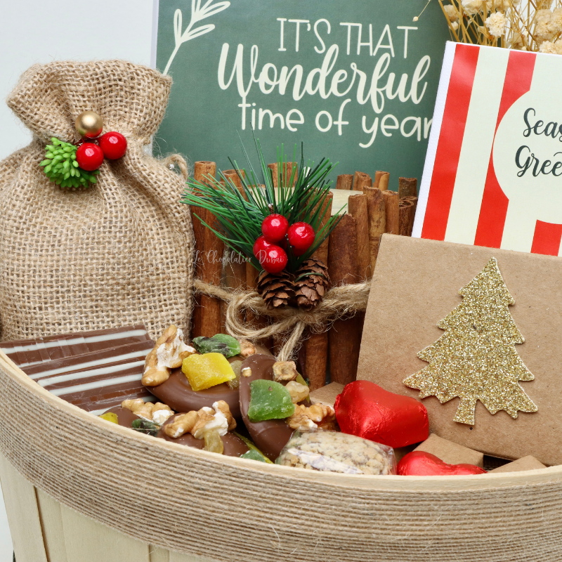 Christmas decorated chocolate & sweets hamper