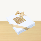 Set of 3 Corporate acrylic gold pattern decorated chocolate hard box with company logo tag