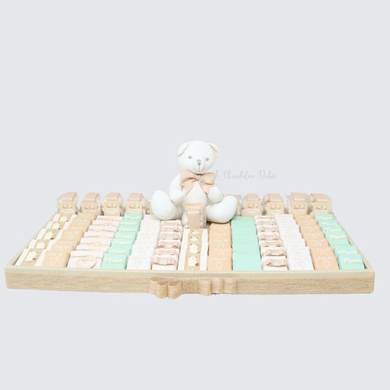 Baby decorated premium chocolate large leather tray