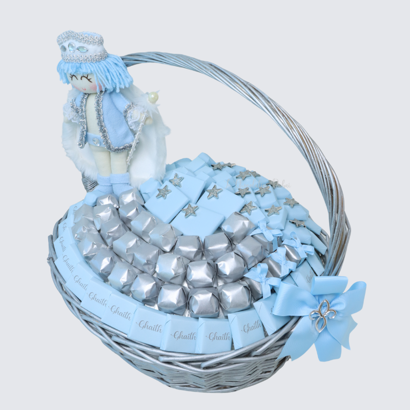 Baby boy personalized prince toy decorated chocolate extra large basket