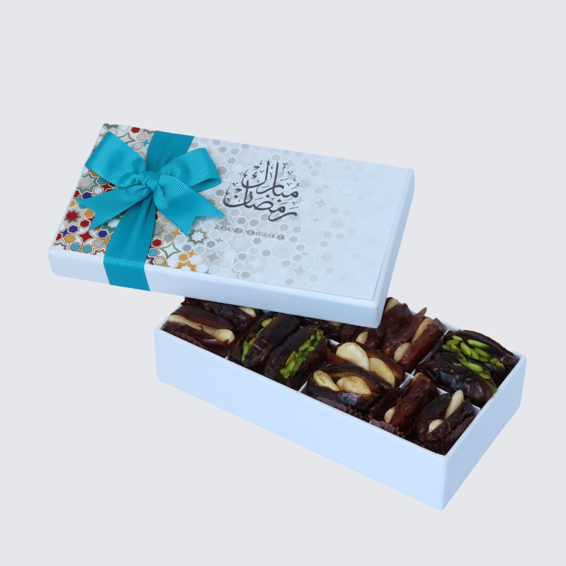 RAMADAN DESIGNED PREMIUM NUT STUFFED DATES 8-PIECE HARD BOX