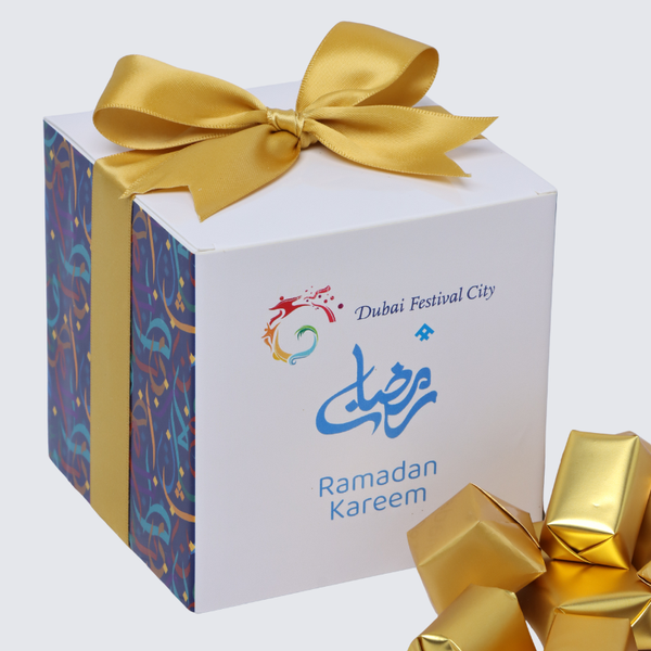 Corporate ramadan kareem chocolate soft cube box
