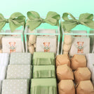 Baby sage green designed chocolate & giveaways large leather tray